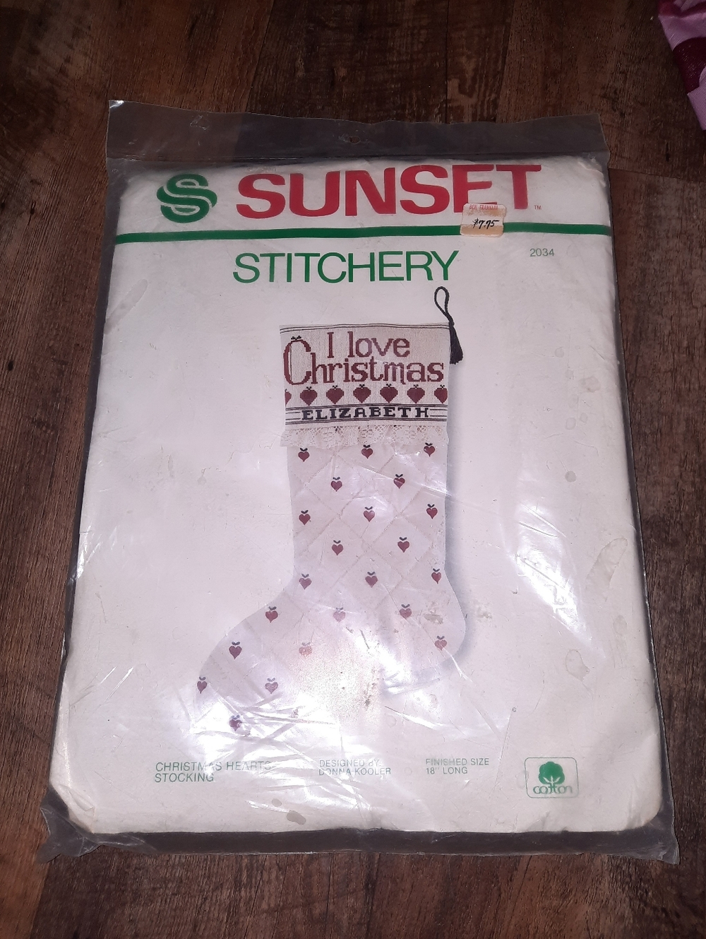 Vintage Sunset Stitchery I Love Christmas Stocking Sewing Kit